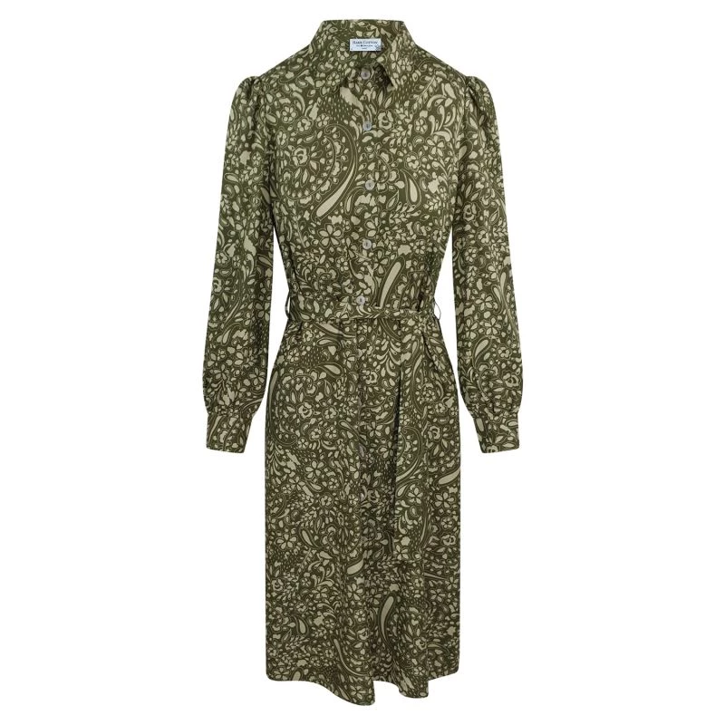 Viscose Shirt-Dress Olive Leaf By Haris Cotton 1 Viscose Shirt-Dress Olive Leaf By Haris Cotton