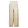 Linen Blend Wide Legged Pants - Sand By Haris Cotton
