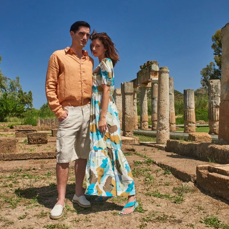 Printed Viscose Dress With Ruffles - Fuchsia By Haris Cotton 4 Printed Viscose Dress With Ruffles - Fuchsia By Haris Cotton - Image 4