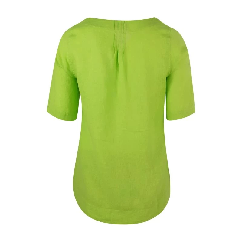 Linen Loose Fit With Pleates - Spring Green By Haris Cotton 2 Linen Loose Fit With Pleates - Spring Green By Haris Cotton - Image 2