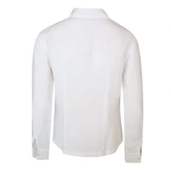 Linen Long Sleeved Shirt With Darts-White By Haris Cotton -Cheap Haris Cotton Store boewocmqipe7lk7pycc0