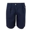 Linen Bermuda With Zip & Button - Blue Marine By Haris Cotton