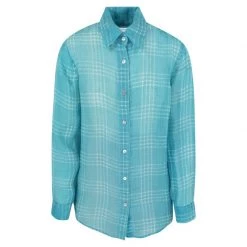 Check Linen Gauze Shirt - Blue By Haris Cotton