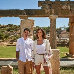 Linen- Blend Shirt With Puff Long Sleeves - Olive Tree By Haris Cotton -Cheap Haris Cotton Store cavrtafq7t4ncmg6126q