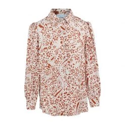 Viscose Shirt-Ecru Leaf By Haris Cotton