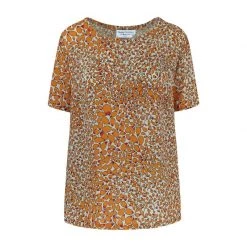 Printed Viscose Top - Ochre By Haris Cotton