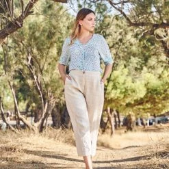 Printed Viscose "V" Neck Blouse - Blue By Haris Cotton -Cheap Haris Cotton Store cmjuv8ldiypdgm2ddmnl