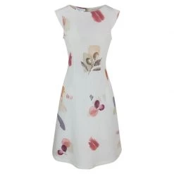 Flared Linen Midi Dress - Olive Tree By Haris Cotton