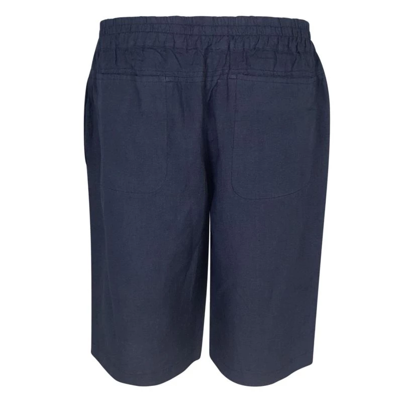 Elastic Waistband Linen Bermuda - Blue Marine By Haris Cotton 3 Elastic Waistband Linen Bermuda - Blue Marine By Haris Cotton - Image 3