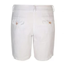 Linen Bermuda With Zip & Button - White By Haris Cotton -Cheap Haris Cotton Store e1esvidmrnzfo2dpofdy