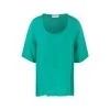 High-Low Linen Short Sleeved Blouse - Island Green By Haris Cotton