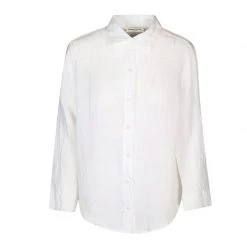 Linen Gauze Shirt-White By Haris Cotton