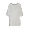 Front Pocket Loose Fit Linen Gauze Blouse - White By Haris Cotton