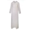 Maxi Linen Dress With Front Pleat & Lapels - White By Haris Cotton