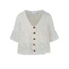 Linen Top With Buttons And Embroidered Details - White By Haris Cotton