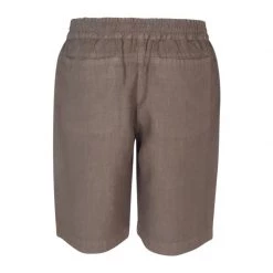 Elastic Waistband Linen Bermuda - Taupe By Haris Cotton -Cheap Haris Cotton Store g7bxq08bndriq6bk4ivo