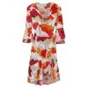 Printed Viscose Wrap Dress With Ruffles - Fuchsia By Haris Cotton