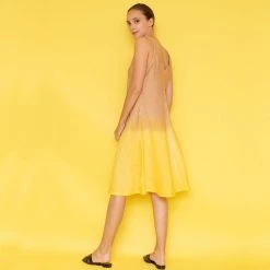 Melpomene Flared Dress - Gold Beige By Haris Cotton 5 Melpomene Flared Dress - Gold Beige By Haris Cotton -Cheap Haris Cotton Store gkogo31c51ogotrtezzt