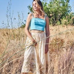 Maxi Linen Ruffled Skirt With Embroidered Panels - Melon By Haris Cotton 5 Maxi Linen Ruffled Skirt With Embroidered Panels - Melon By Haris Cotton -Cheap Haris Cotton Store gnxap5bxedvodfldnzrj