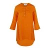 High-Low "V" Neck Linen Gauze Tunic - Ochre By Haris Cotton