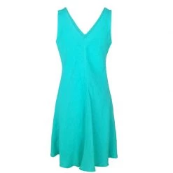 V-Neckline Flared Linen Dress - Island Green By Haris Cotton 5 V-Neckline Flared Linen Dress - Island Green By Haris Cotton -Cheap Haris Cotton Store guxcbtqkbjvv9dnhfyt0