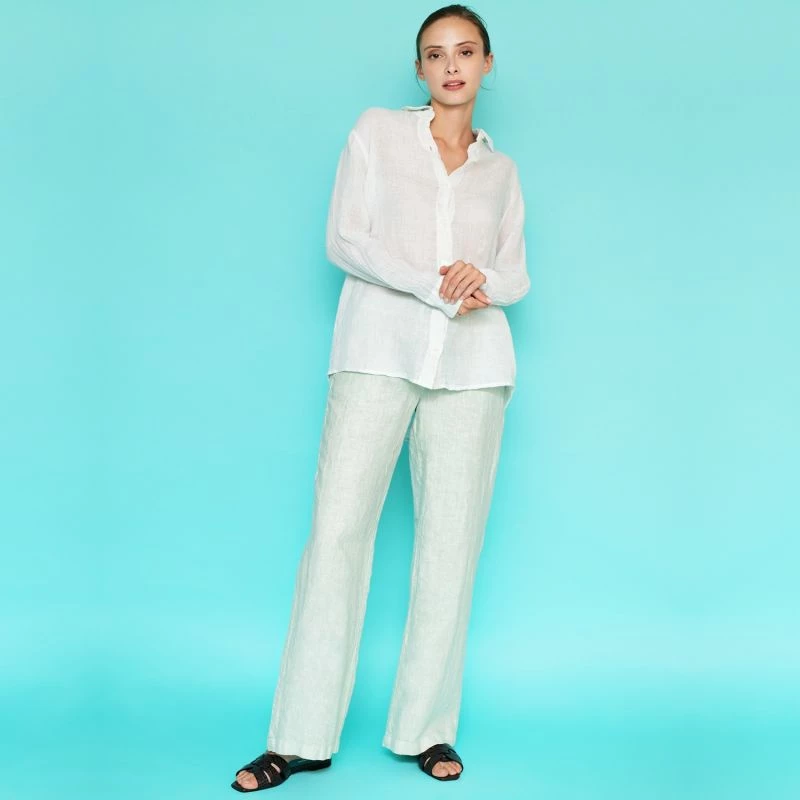 Linen Gauze Shirt-White By Haris Cotton 2 Linen Gauze Shirt-White By Haris Cotton - Image 2