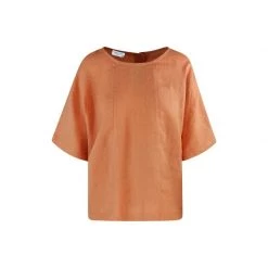 Linen Loose Fit Back Buttons Blouse - Peachy By Haris Cotton