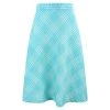 A Line Linen Skirt In Check Print - Zante Blue By Haris Cotton
