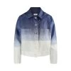 Long Sleeved Ombre Linen Jacket - Ombre Lapis By Haris Cotton