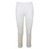 Cut Hem Slim Fit Jersey Linen Blend Stretch Pants - White By Haris Cotton