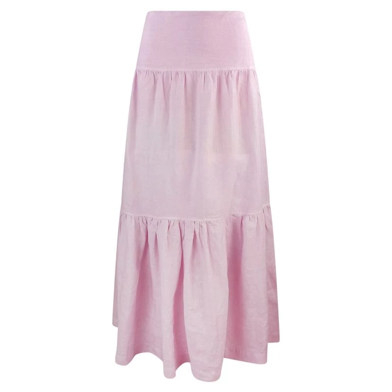 Maxi Linen Ruffled Skirt - Violet By Haris Cotton 2 Maxi Linen Ruffled Skirt - Violet By Haris Cotton - Image 2