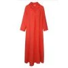 Maxi Linen Dress With Front Pleat & Lapels - Coral Reef By Haris Cotton