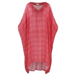 Check Linen Gauze Loose Fit - Fuchsia Check By Haris Cotton