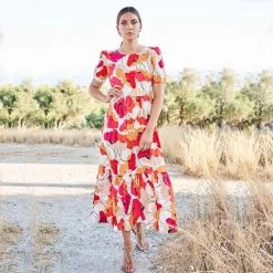 Printed Viscose Dress With Ruffles - Fuchsia By Haris Cotton 6 Printed Viscose Dress With Ruffles - Fuchsia By Haris Cotton -Cheap Haris Cotton Store julz3noyfdwa8nvsvosf