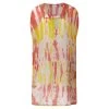 Linen Gauze Kaftan - Yellow/Coral Reef By Haris Cotton