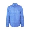 Long Sleeved Front Pocket Linen Shirt - Aegean Blue By Haris Cotton