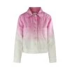 Long Sleeved Ombre Linen Jacket - Ombre Pink By Haris Cotton