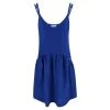 Linen Strap Dress With Ruffles - Lapis By Haris Cotton