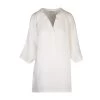 Stand Up Collar Linen Gauze Loose Fit Blouse - White By Haris Cotton