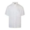 Praxiteles Short Sleeved Linen Shirt - White Color By Haris Cotton