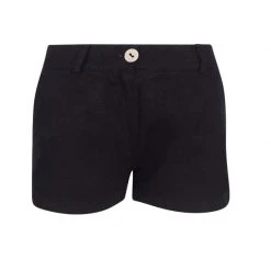 Linen Shorts - Black By Haris Cotton