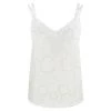 Strapped Linen Top With Embroidered Details - White By Haris Cotton