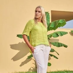 Linen Gauze Short Sleeved High-Low Blouse - Green By Haris Cotton 7 Linen Gauze Short Sleeved High-Low Blouse - Green By Haris Cotton -Cheap Haris Cotton Store pmgnuwjmbpvqjc1w7p6e