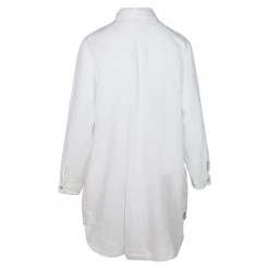 Long Sleeved Oversized Linen Shirt Dress-White By Haris Cotton -Cheap Haris Cotton Store qtemi4cxj8ov0ilhrry0