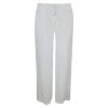 Linen Pants With Rib And Back Pockets - White By Haris Cotton