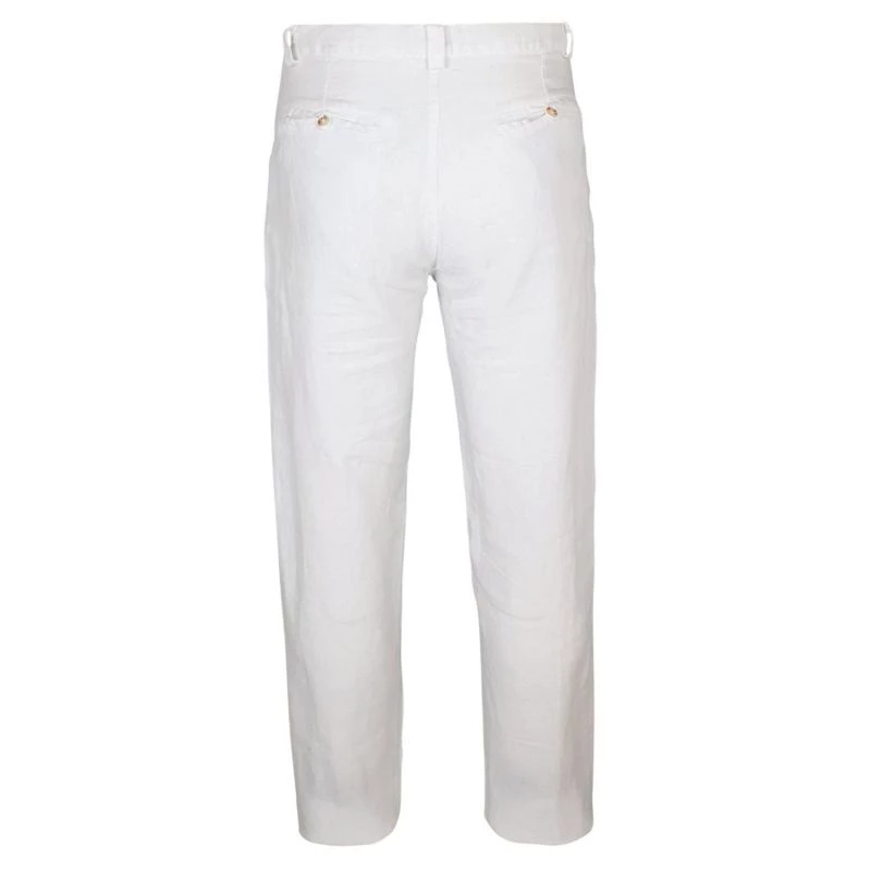 Classic Fit Linen Pants In White By Haris Cotton 4 Classic Fit Linen Pants In White By Haris Cotton - Image 4