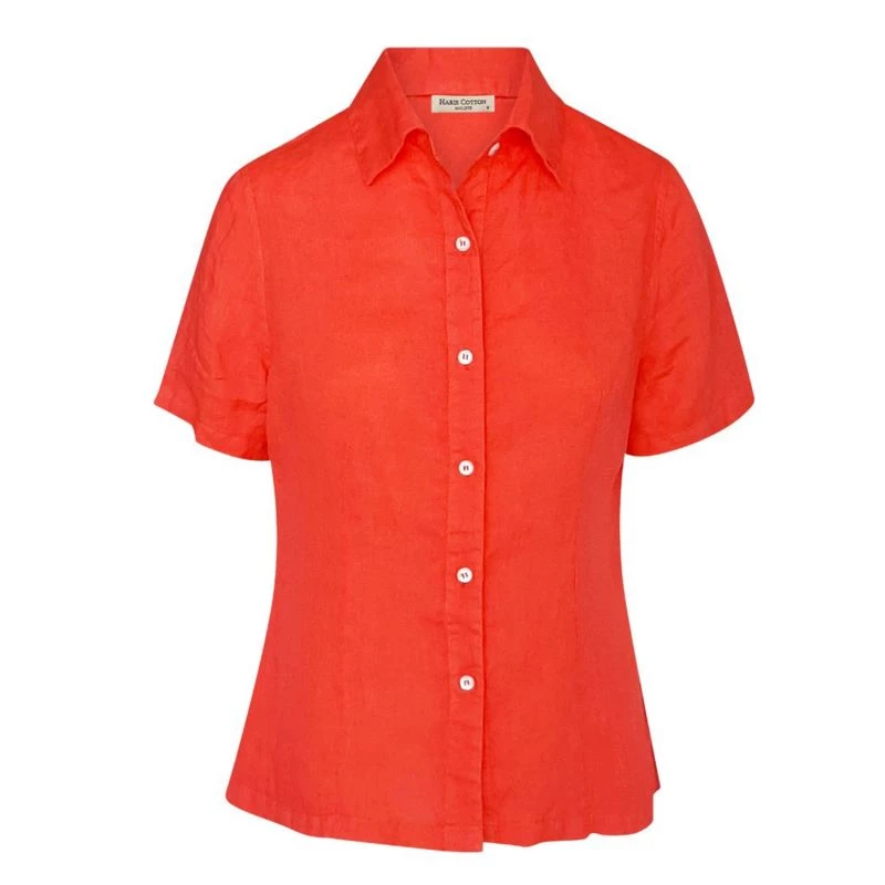 Short Sleeved Linen Shirt - Coral Reef By Haris Cotton 1 Short Sleeved Linen Shirt - Coral Reef By Haris Cotton