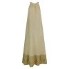 Halter Neck Maxi Linen Dress With Embroidered Cotton Panels - Beach Sand By Haris Cotton