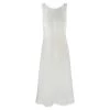 Midi A-Line Linen Dress - White By Haris Cotton