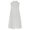 Midi Length Back Tie Linen Dress - White By Haris Cotton